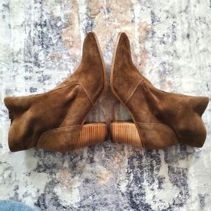 NWOT Franco Sarto Gianella Leather Suede Ankle Boots with heels Size 10.